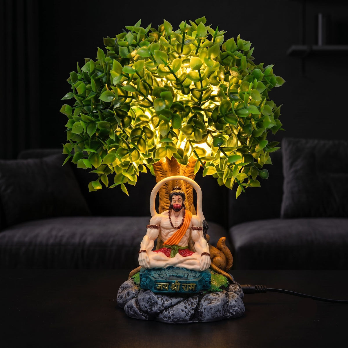 Artificial Bonsai Tree with Lord Hanuman Idol | Lucky Home Decor