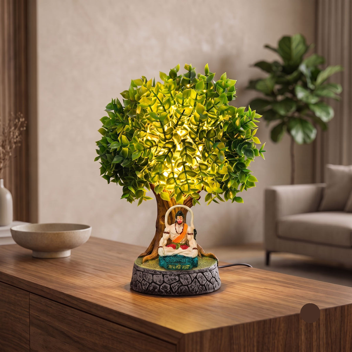 Artificial Bonsai Tree with Lord Hanuman Idol | Lucky Home Decor (2)